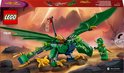 LEGO Ninjago Lloyd's groene bosdraak speelgoeddoos met groene draak met gouden klauwen en groene ninjapopper, rode ninjapopper en gele draak.