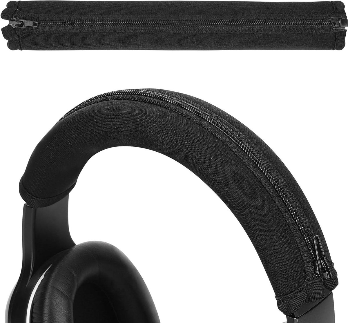 Hoofdbandhoes van neopreen voor koptelefoon - Compatibel met Edifier W820NB - Zwart .