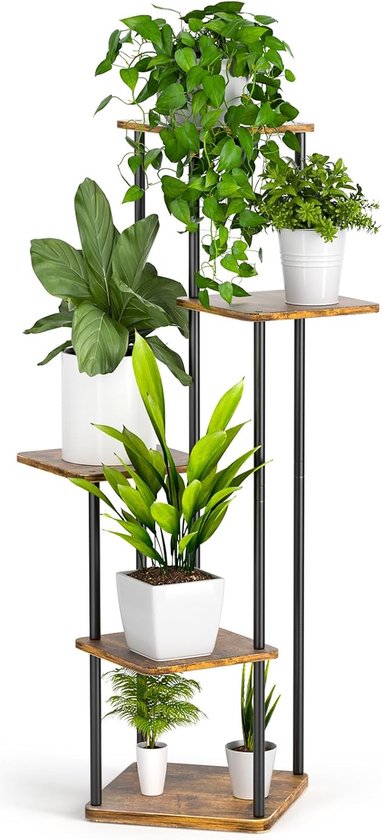 Plantenrek Plantenstandaard Bloemrekken Meerlaagse Metalen Bloemenstandaard Plantenstandaard Indoor Outdoor Bloemenrek Met Wielen Bloemenstandaard Plantenrekhouder (Blue : R, Size : 81 * 47 * 27cm