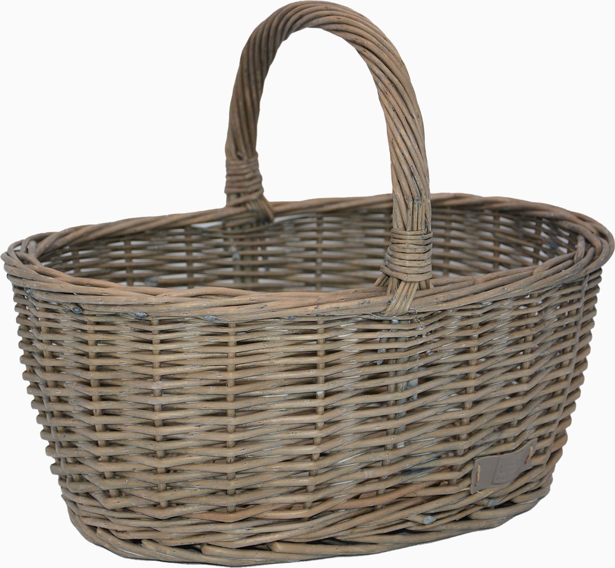 UNUS® Wilgenmand Boodschappenmand 36x16x26cm grijs