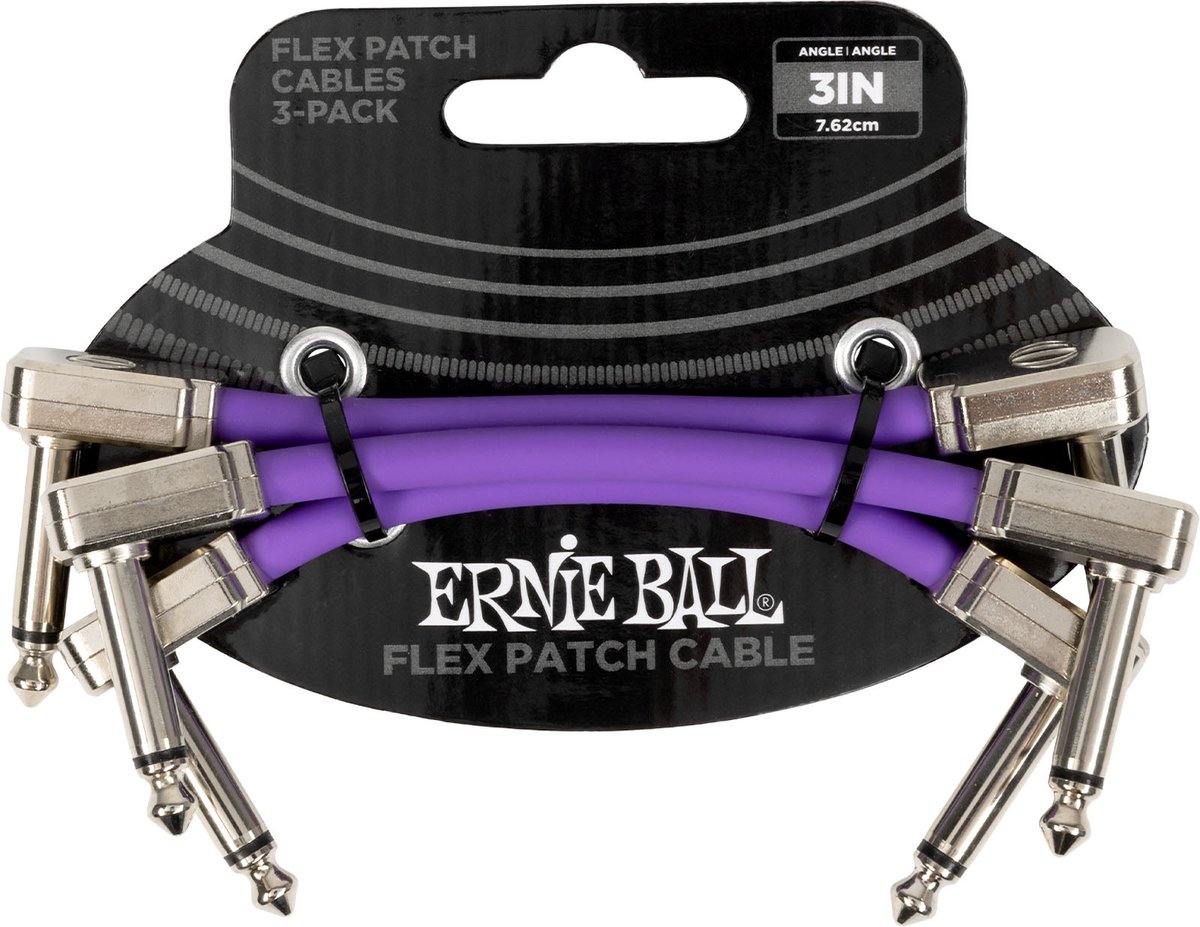 Ernie Ball 6451 Flex Patch Cables Patchkabel Paars 7.5cm 3-Pack