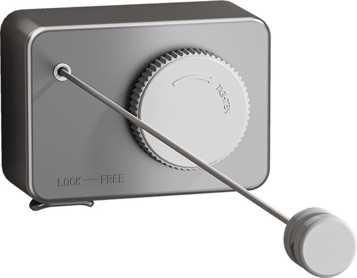 Goedkoopste Waslijn Uittrekbaar 4.2M drooglengte, Retractable Clothesline 4.2M Drying Length, Waslijndraad Met Stalen Kern, Zwart