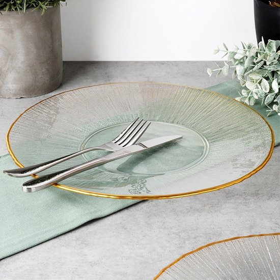 ChasBete dinner plates and glass for serving, portion control for adults/children, diameter 25cm, diet plate