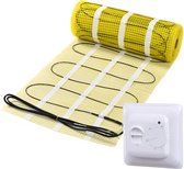 Pro-series Complete set, beschikbaar in diverse afmetingen, 150 watt per m², met analoge thermostaat, 1 m², Wit
