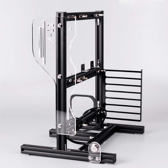 Open aluminium frame ATX/M-ATX/ITX Behuizing voor pc Computer Open frame Verticale overklok Open aluminium frame Rackframe met handvat Goede dissipatie(Rood