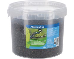 Allbirds&Co Zwarte Zonnebloempitten In Emmer - Tuinvogelvoer - 2 kg