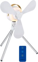 Lifetime Air Tafelventilator - Ventilator USB-C Oplaadbaar - Statief Ventilator met Nachtlampje en Afstandsbediening - Ventilator met Afstandsbediening en 3 Snelheden - Wit