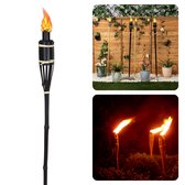 Bamboe Fakkel 60 cm - Tuinfakkel - Zwarte Tuinverlichting - Metalen Lantaarn Buiten - Inclusief EBOOK