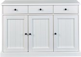 Wright dressoir 3 deuren, 3 lades wit.