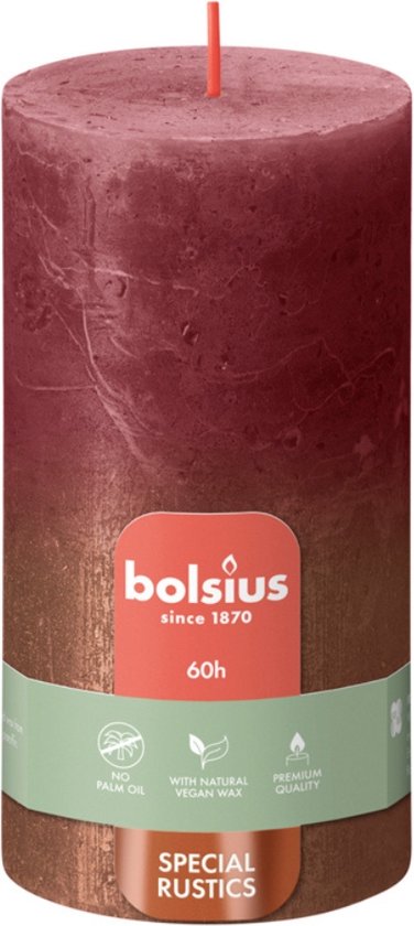 Bougie Pilier Déco "Rustique" 13cm Bleu Paon