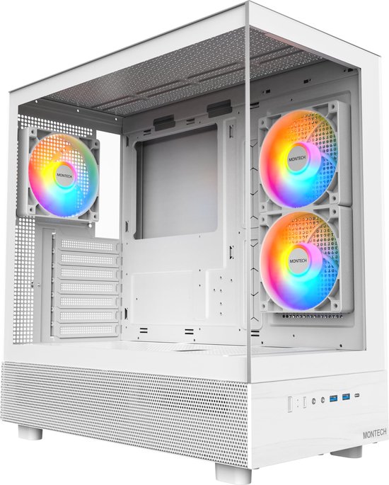 MONTECH XR Tempered Glass Midi-tower PC-behuizing Wit kopen - beste keuze voor MSI MAG PANO M100R PZ behuizing