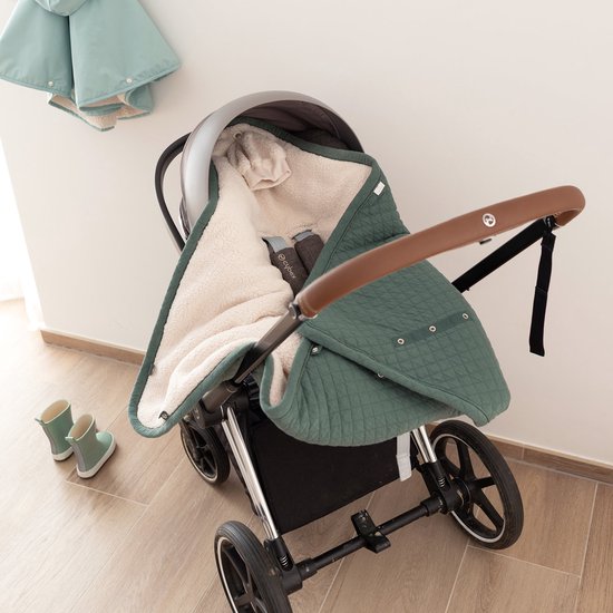 BEMINI Voetenzak - Biside 0-12m - Warme gewatteerde teddy - Green van Bemini — afbeelding 5
