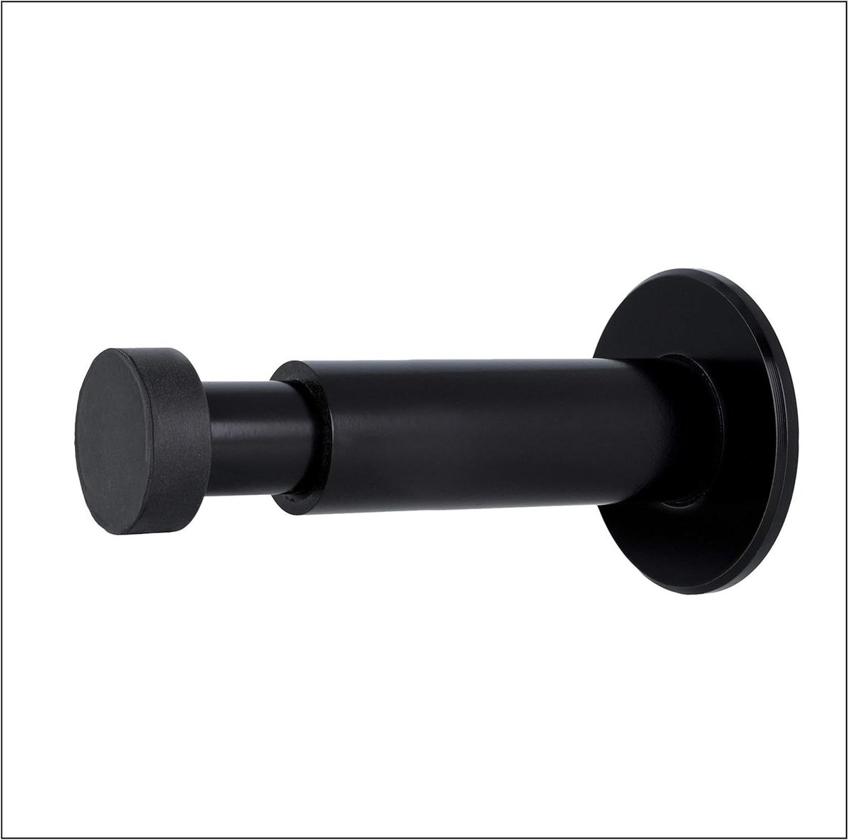 Deurstopper verstelbaar voor muur installatie - zelfklevend of met schroef - zwart rubber