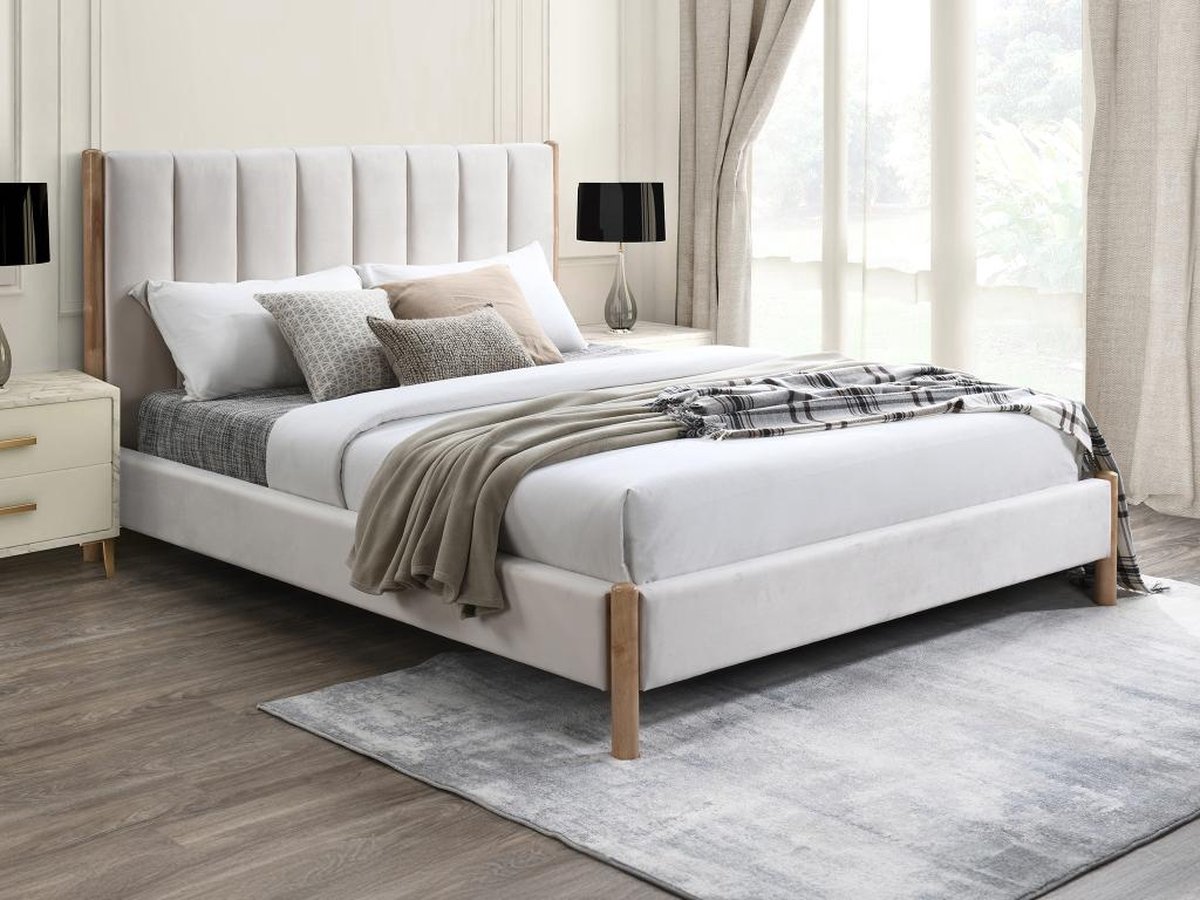 Vente-unique Bedframe stof ivoor 180 x 200 cm SIZAMA