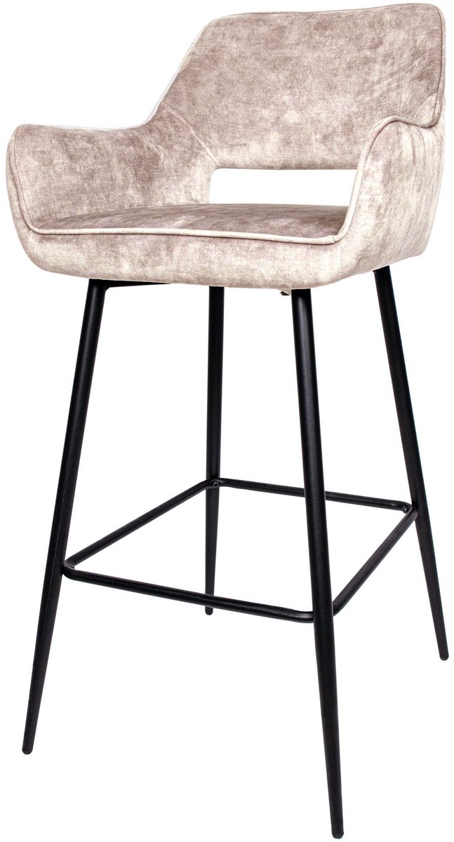 PTMD Barstoel Fallon Velvet - Khaki Beige