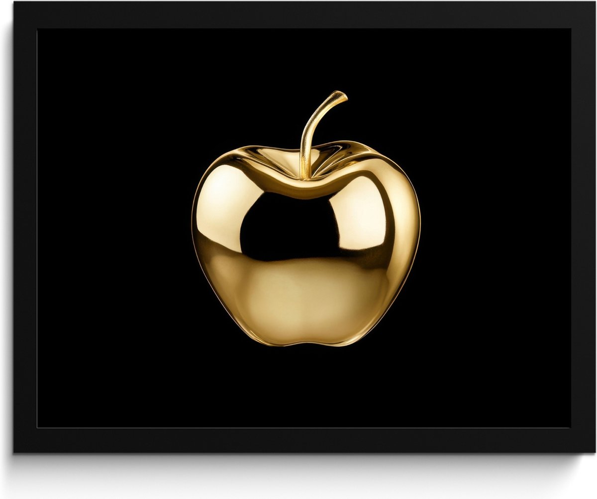 FrameYourWall Fotolijst inclusief poster - Posterlijst 40x30 cm - Posters - Appel - Goud - Chrome - Zwart - Foto in lijst - Keuken decoratie muur - Wanddecoratie accessoires - Muurdecoratie - Schilderijen