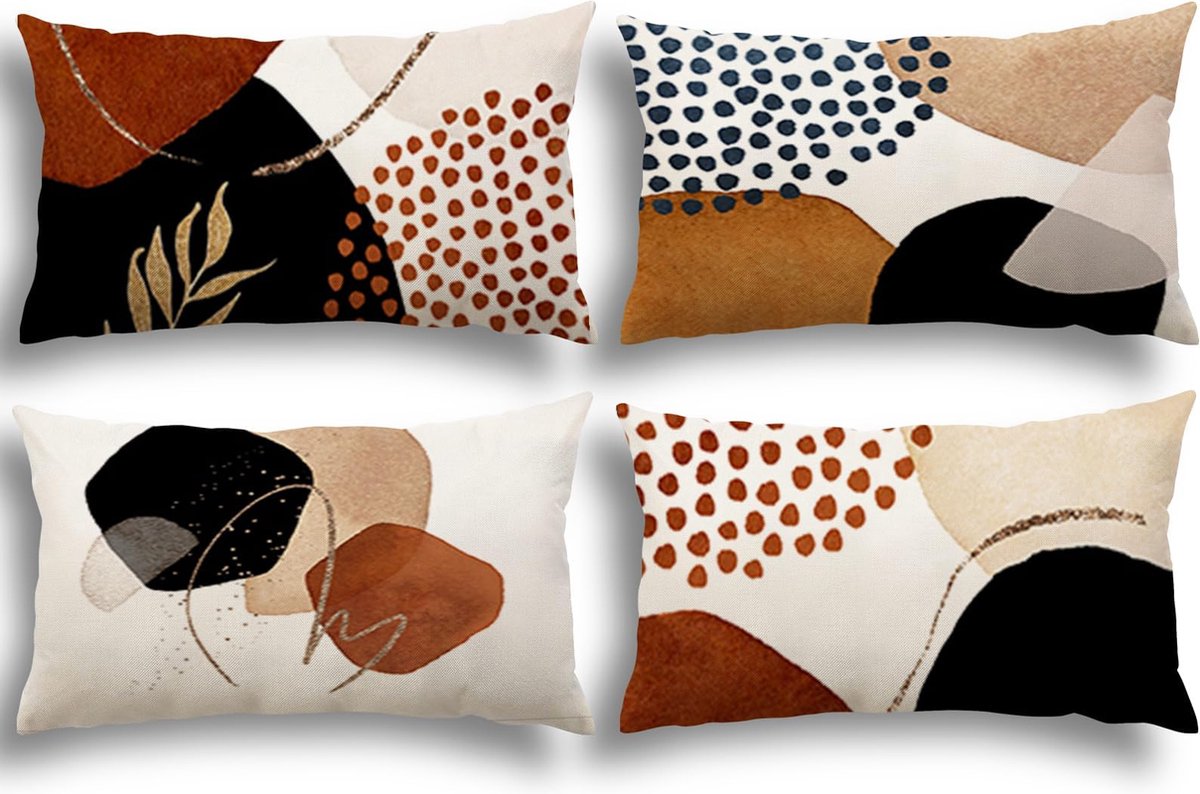 Goodivery ® Kleurrijke Kussenhoezen Set van 4 met Modern Abstract Ontwerp voor Diverse Ruimtes