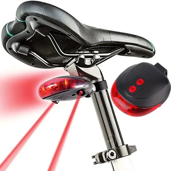 Fiets Achterlicht LED-Laser -Fietslamp-Laser Fiets Achterlicht - Led Fietsverlichting Laser- Rood Achterlicht — afbeelding 2