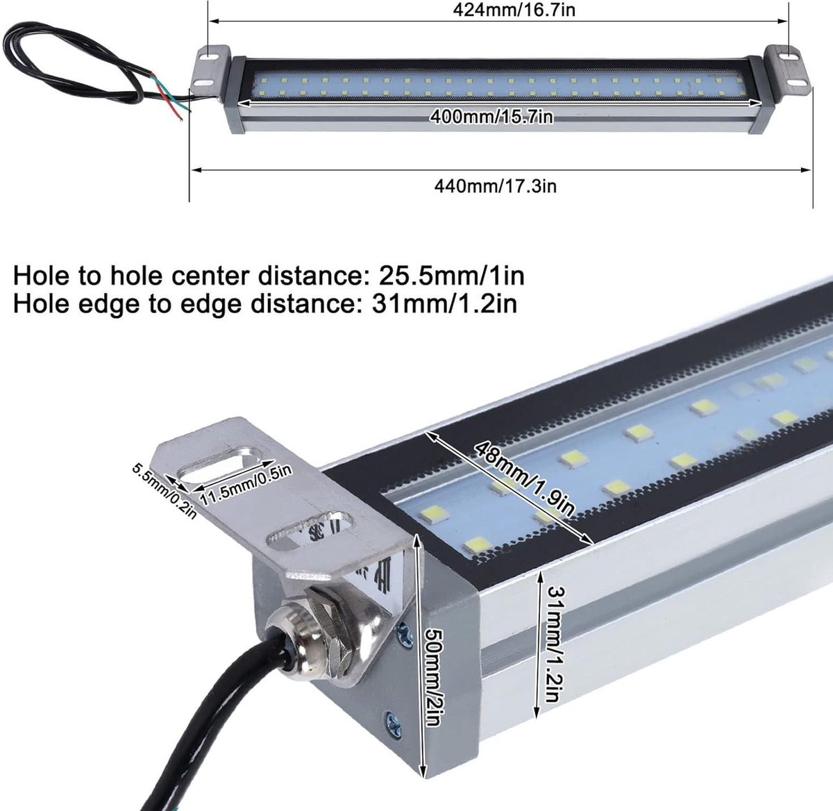 LED-machinelicht, 24V 12W IP67 Waterdicht Explosieveilig Werkbuislicht Industriële Verlichting voor CNC-machine, Wit Licht Werklamp voor Draaibank