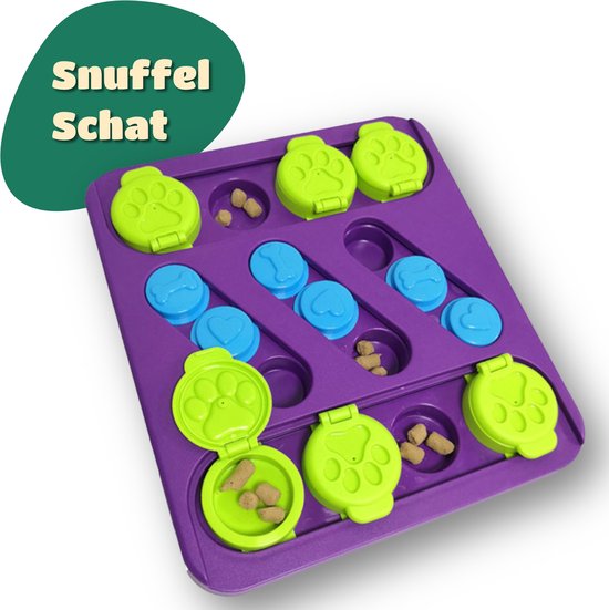 Mister Mill Puzzel Hond - Denkspel Hond - Schatkist - Level 2 - Snuffel Schat - Interactieve Hond - Interactief Kattenspeelgoed - 30 x 27 CM