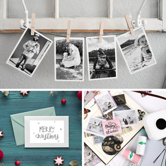 Mini Thermisch Printerpapier 20 Rollen Mini Thermische Printerstickers, Zelfklevend Printer Stickerpapier 57 X 25 Mm Thermisch Papier Voor De Meeste Kinderen Instant Camera S 1011772795 Zwart-wit Stickers