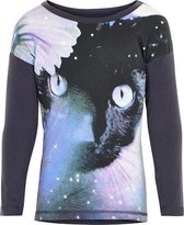 Minymo - meisjes shirt - donkergrijs kat - Maat 116