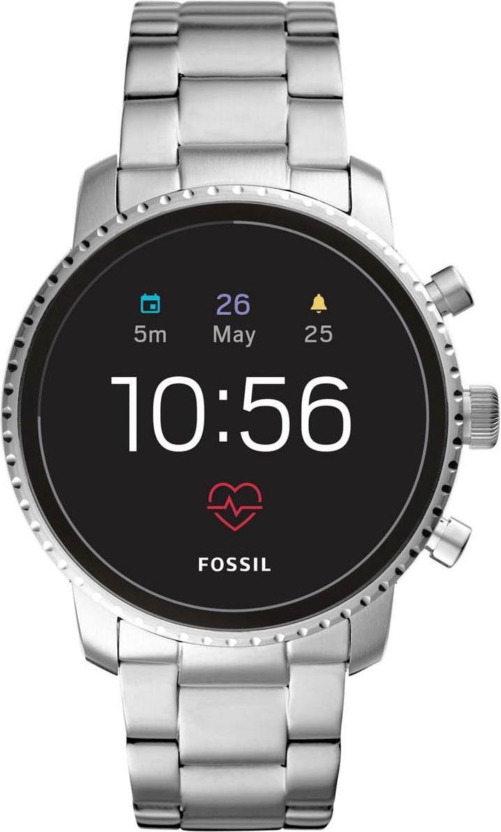 Fossil Q Explorist HR Smartwatch Roestvrijstaal GPS - Zilver - FOSSIL