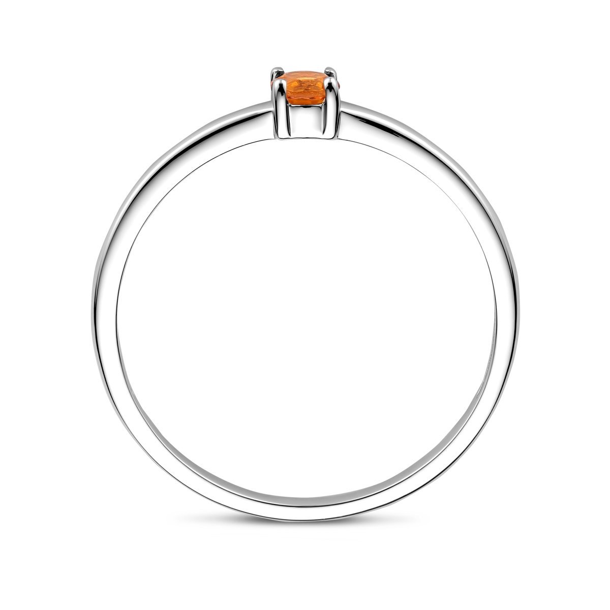 Gerhodineerd Zilver Ring Met Geboortesteen November Citrien 1337088