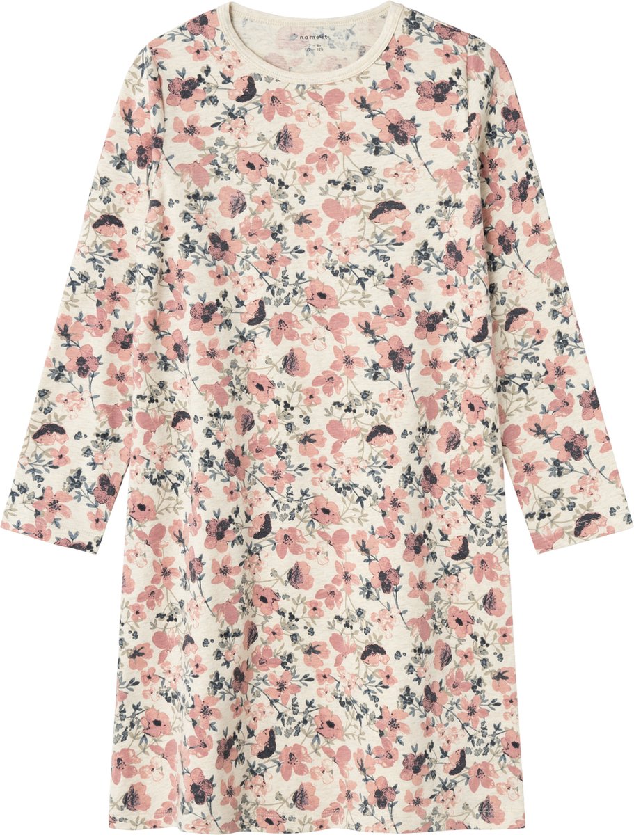 NAME IT Onderbroek Nkfnightgown Ls Nostalgia Flower No 13227055 Peyote Melange Dames Maat - W134 X L140