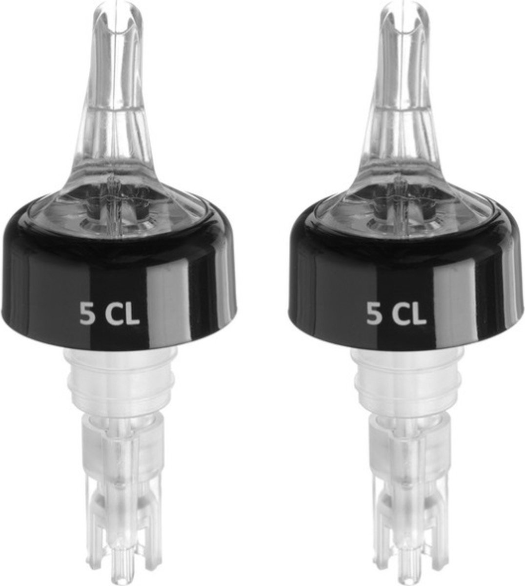 BarUp Kogelmaatschenker 5cl - Wit - Schenktuit voor drank ( Set van 2 )