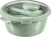 Curver Smart to Go Eco Lunch Set Rond 1,6 L + Set de Couverts & Sauce Cup - Vert