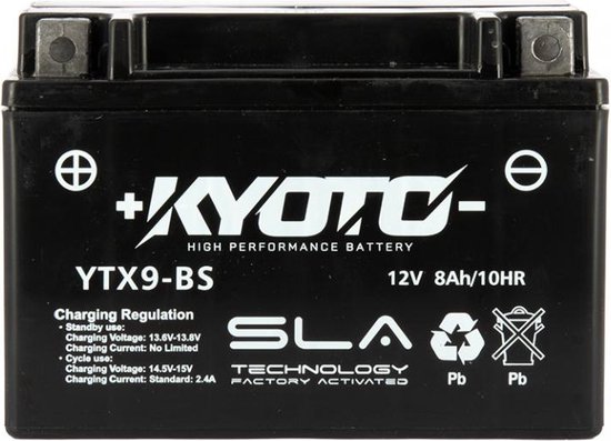 SLA Kyoto-accu voor Suzuki 600 GSF Bandit motorfiets 1995 tot 1998 YTX9-BS SLA / 12 V 8 Ah nieuw