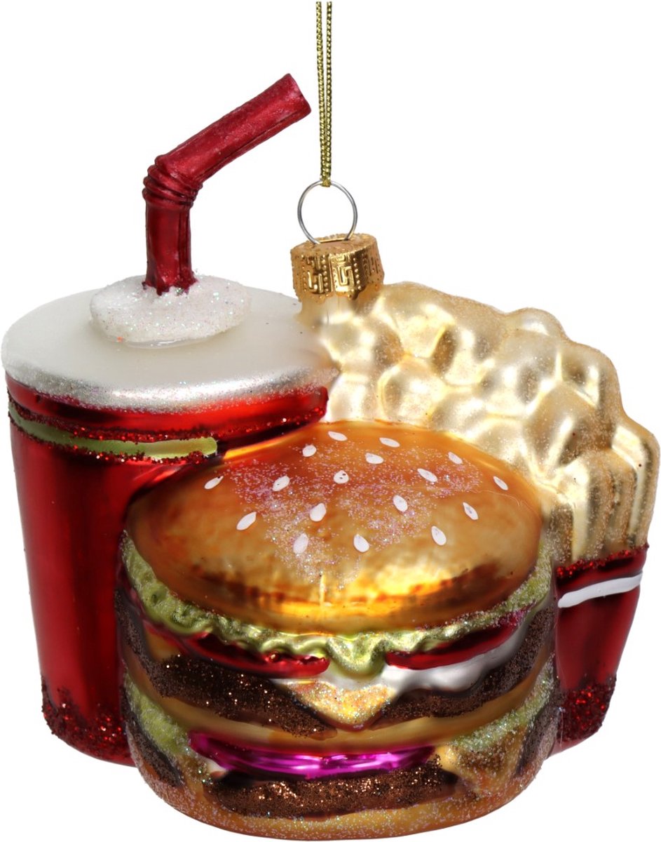 Ornament Fast Food Menu Glas Multi 10.7cm HD Collection