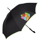 Biggdesign-Paraplu-Vis-Houten Handvat-23 inch-Zwart& Gekleurde vissen