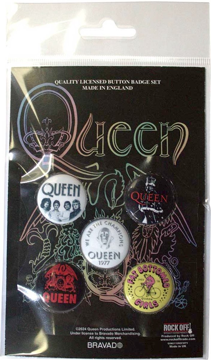 Queen - Fat Bottomed Girls Badge/button - Set van 5 - Multicolours
