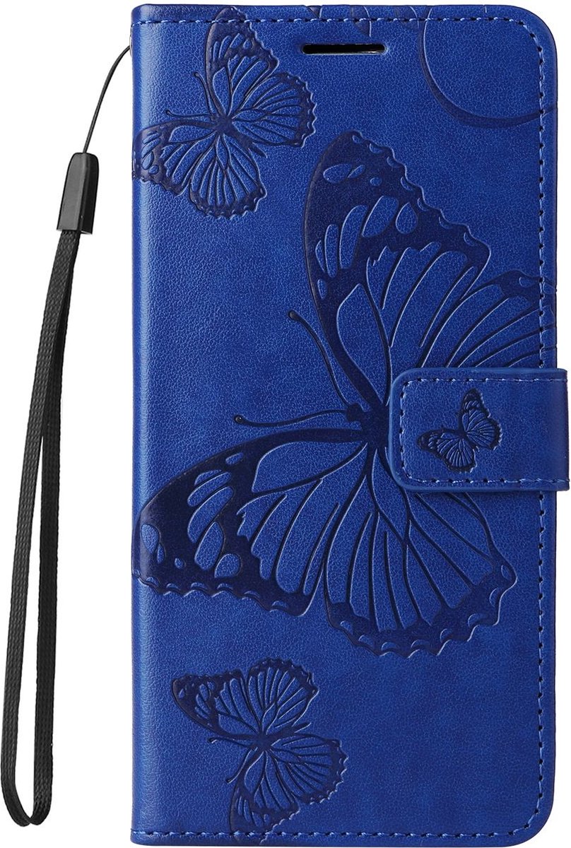 Mobigear Telefoonhoesje geschikt voor Xiaomi 14T Pro Hoesje | Mobigear Butterfly Bookcase Portemonnee | Pasjeshouder voor 2 Pasjes | Telefoonhoesje voor Pinpas / OV Kaart / Rijbewijs - Blauw