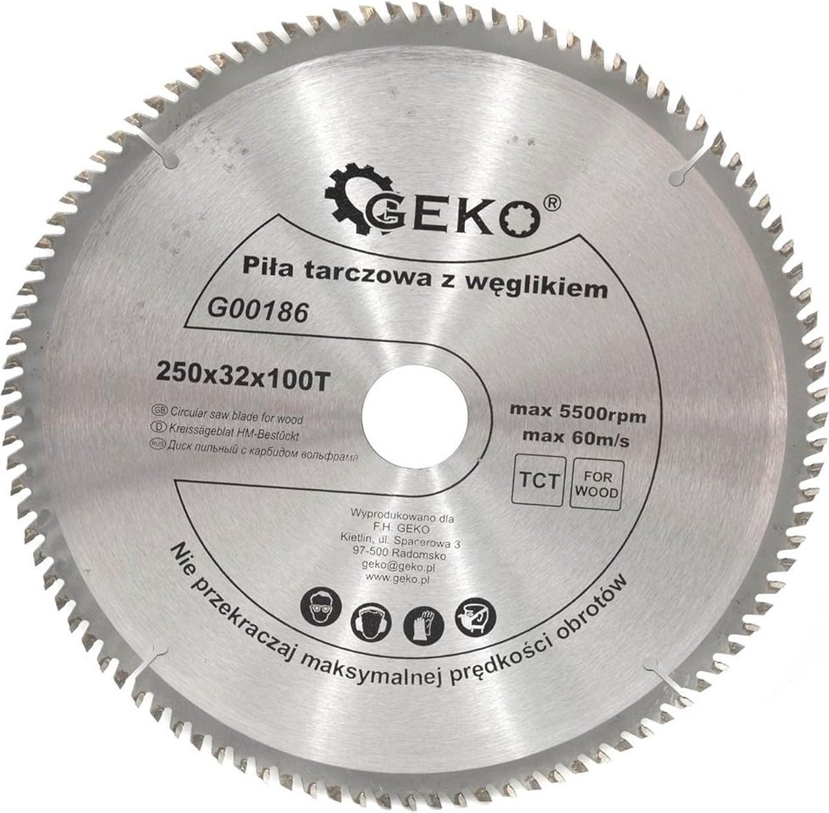 Cirkelzaagblad 250mm - Hout, 100 Tanden, Geschikt voor 32-30mm