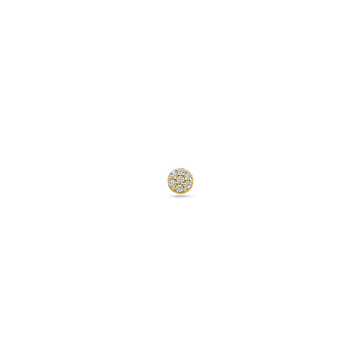 14K geelgoud flat back piercing zirkonia 3,5 mm - 4033259