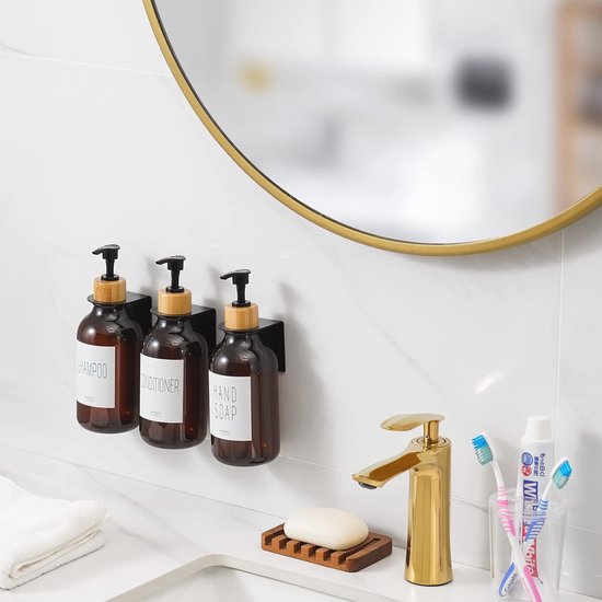 Douchezeep- en shampoodispenser Wandmontage Enkel/dubbel/drievoudig 300 ml douchezeepdispenser Geen boor Badkameraccessoires kopen vanaf een prijs van 4.18