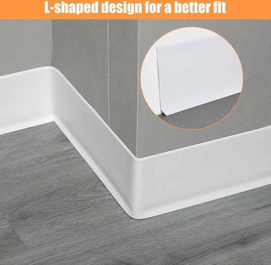 Zachte zelfklevende pvc plint - 10 cm breed - zelfklevende achterkant