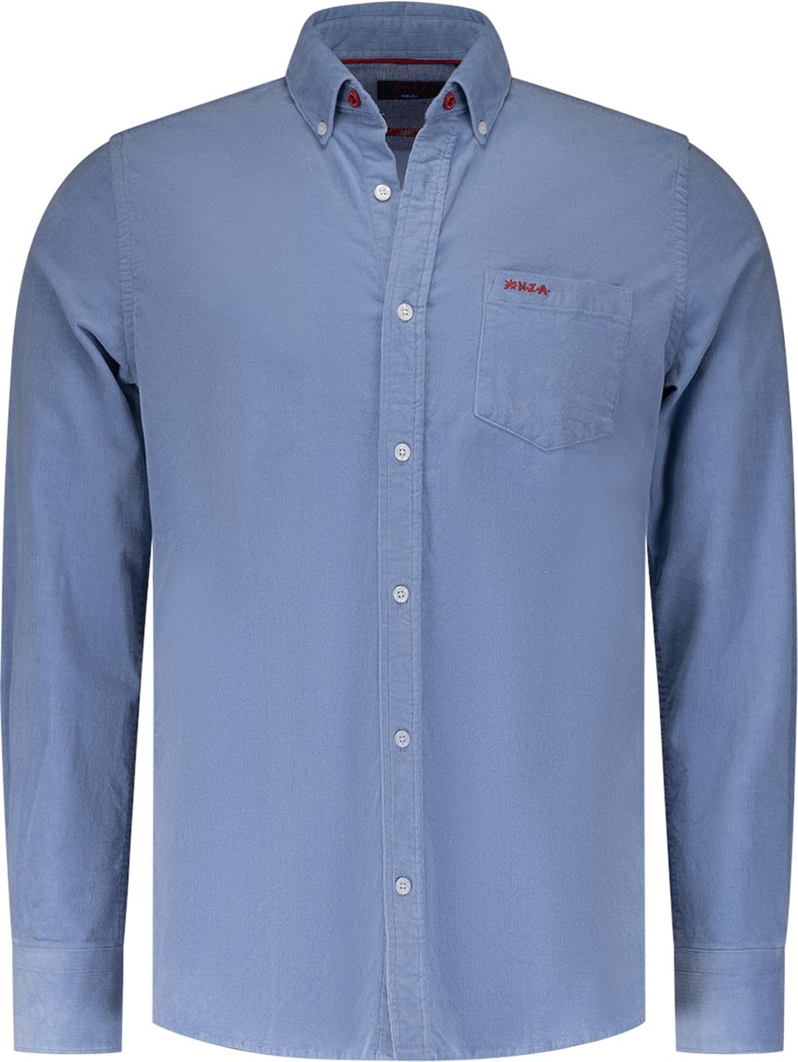 NZA - Donkergroen corduroy overhemd - Gravel Green