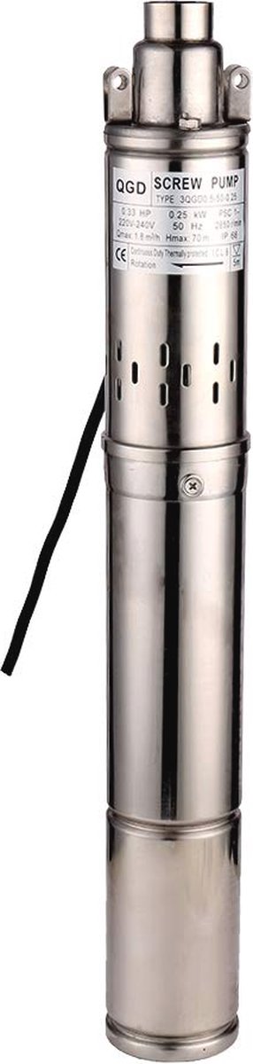 Waterpomp 250W Dompelpomp voor Diepe Put tot 70M - Ideaal voor Industrie en Landbouw