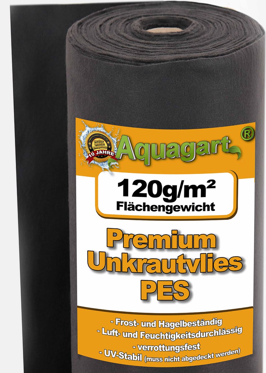 225 m² tuinvlies, onkruidwerend doek, mulchvlies, bodembedekking, geotextielvlies, 120 g, 1 m breed.