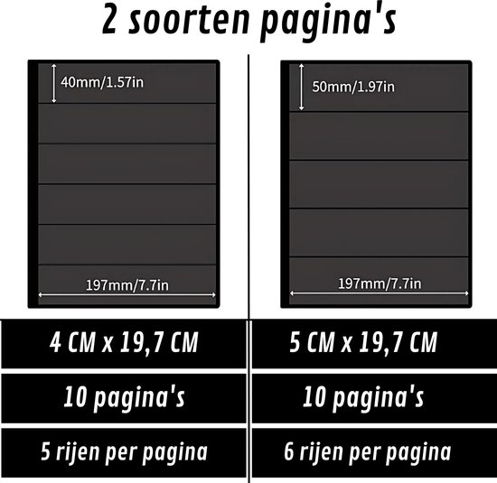 Prophila Postkarten-Albu (schwarz) it 20 Hüllen für 40 Postkarten