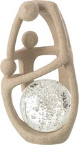 J-Line décoration Couple Boule - polyrésine/cristal - beige