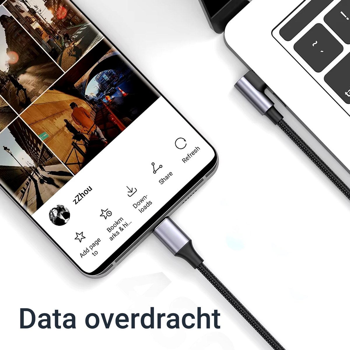 Aceyoon USB-C-Kabel 240W Mit 90° Winkel – 15+50 Cm, Schnellladen & Datenübertragung, Inkl. Chip-Schutz