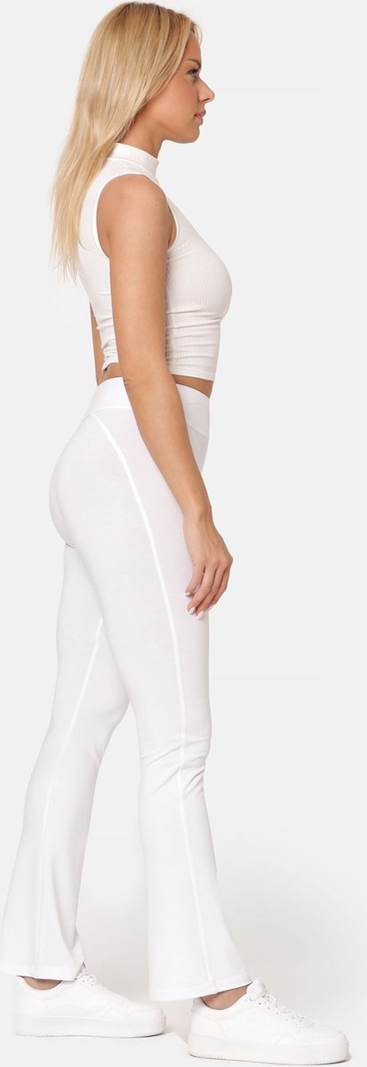 Bellivalini Dames Yogabroek - Sport - Vrijetijdsbroek - Lang - Viscose - Sportbroek - BLV-BLV50-277-YPF - Wit - S van Bellivalini — afbeelding 3