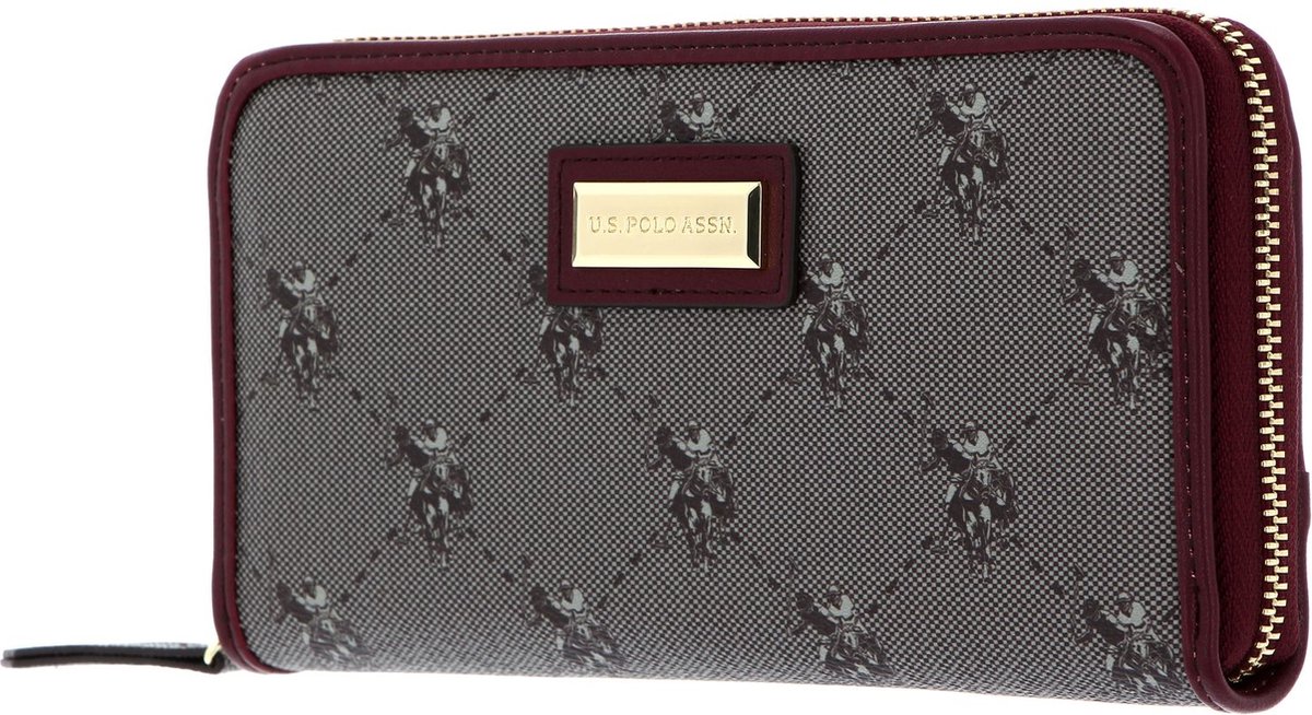 U.S. POLO ASSN. Portemonnee Hampton Zip Wallet Brown / Wine Groene Veelkleurig