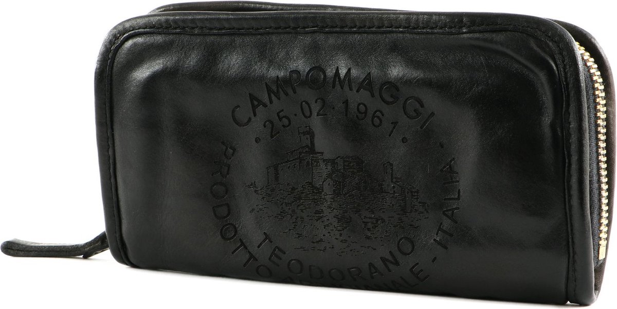 CAMPOMAGGI Leren Portemonnee Wallet Grigio Donkergrijs