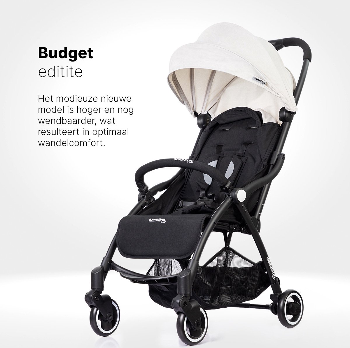 Hamilton by Yoop S1 Plus Buggy - MagicFold - Tot 22 kg - Compacte Wandelwagen - Inklapbare Plooibuggy - Reisbuggy - White Sand – foto 2